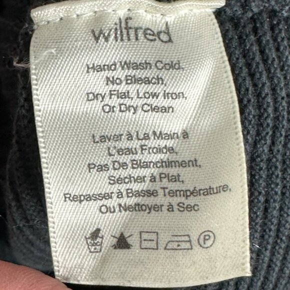 Aritzia Wilfred Cashmere Silk Black Ribbed Knit Sweater Dress Size Large Minimal - Picture 10 of 15